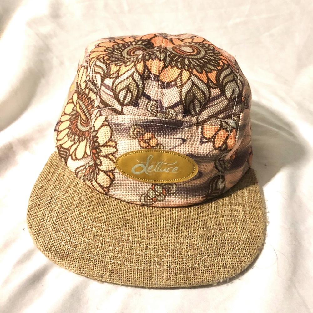 Grassroots California 420 Limited Edition Lettuce Floral Hemp Strap Back Hat